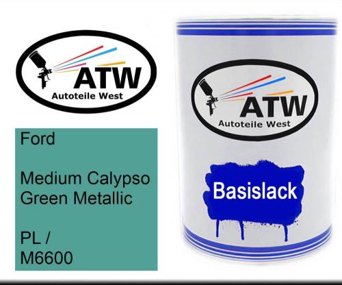Ford, Medium Calypso Green Metallic, PL / M6600: 500ml Lackdose, von ATW Autoteile West.